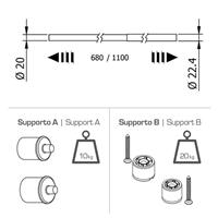 Tube porte-vetements extensible - chromé - cm 68-110 2